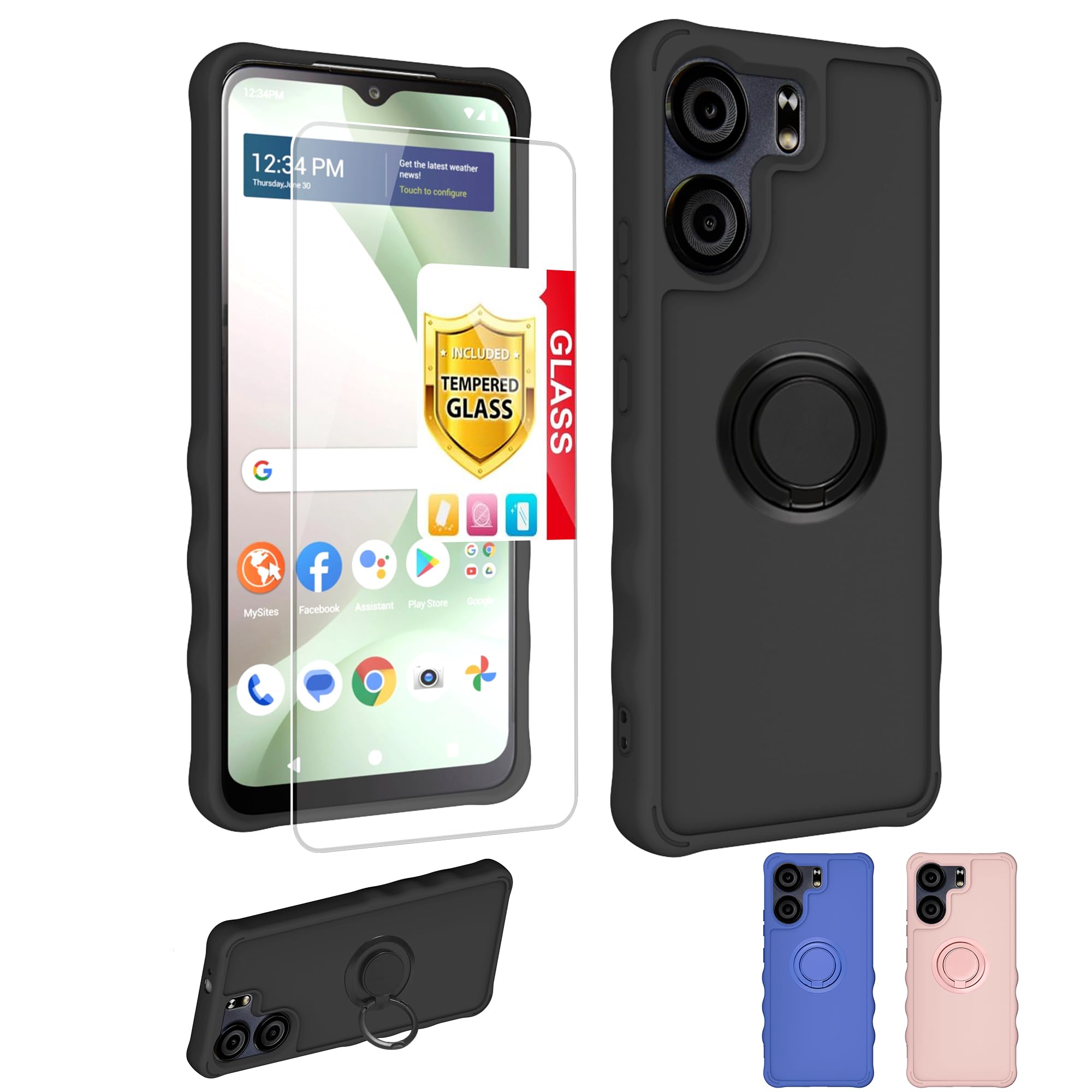 Amazon.com: jioeuinly for Blu F5 5G Case Compatible for BLU View 5 Phone  Case B160V Cover [with Tempered Glass Screen Protector][ 2MM Thickening  Super Protection][Ring Support] Black : Cell Phones & Accessories