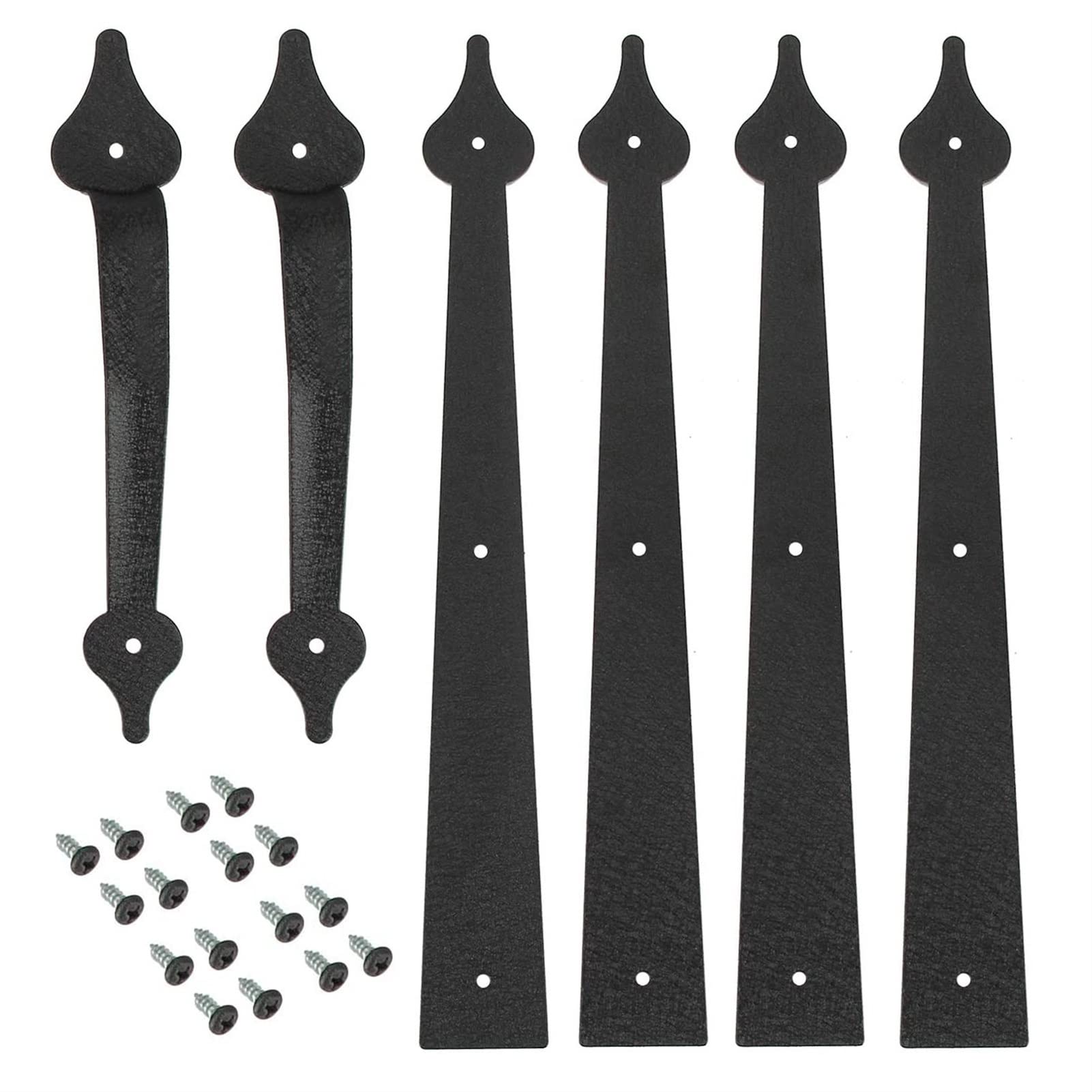 6Pcs/Set Garage Door Handle Hinges, Decorative Garage Door Hardware Kit for Garage Door Barn Door Hardware