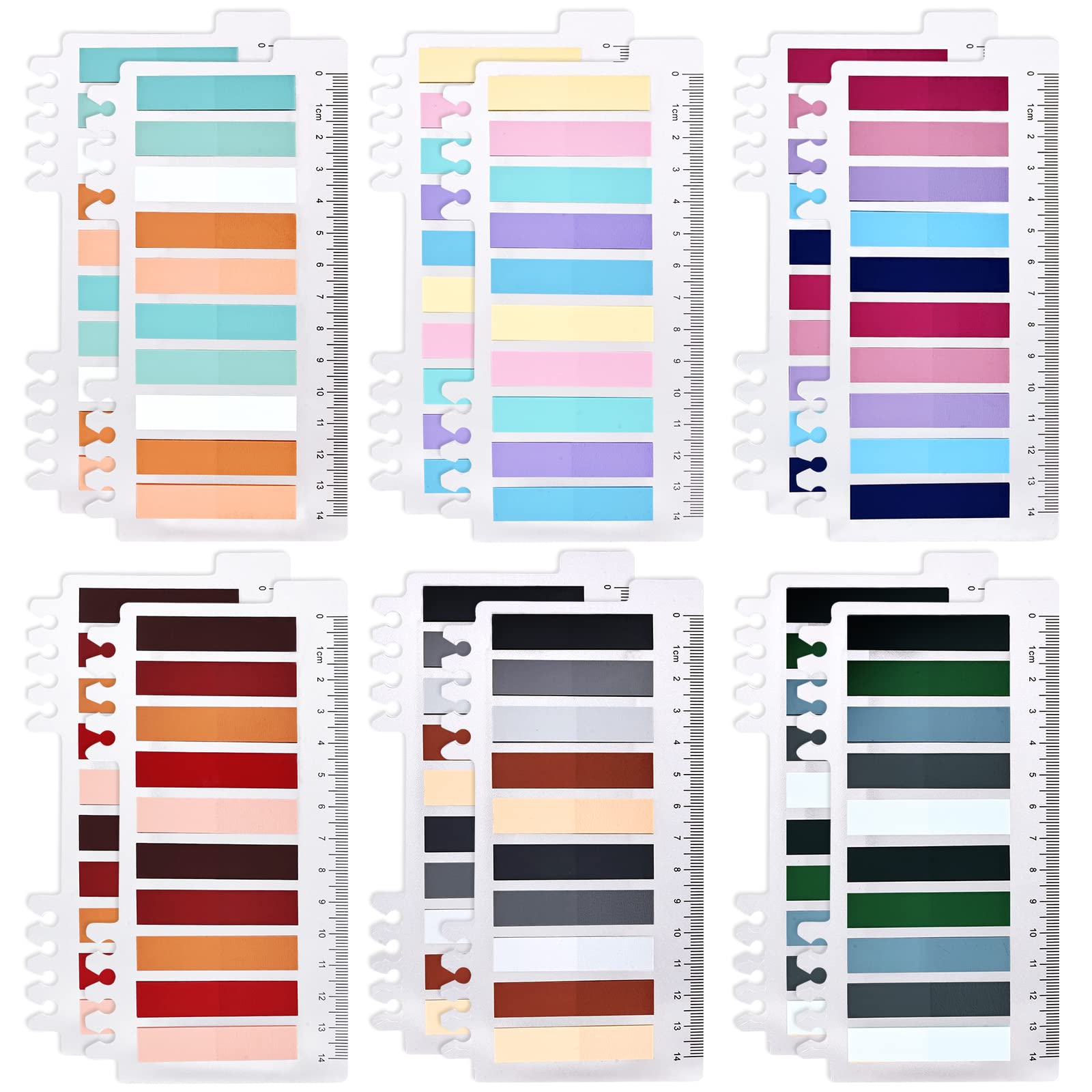 Segnapagina Adesivi - 1200 Pezzi Multicolore | Con Righello | Per Scuola, Ufficio E Casa