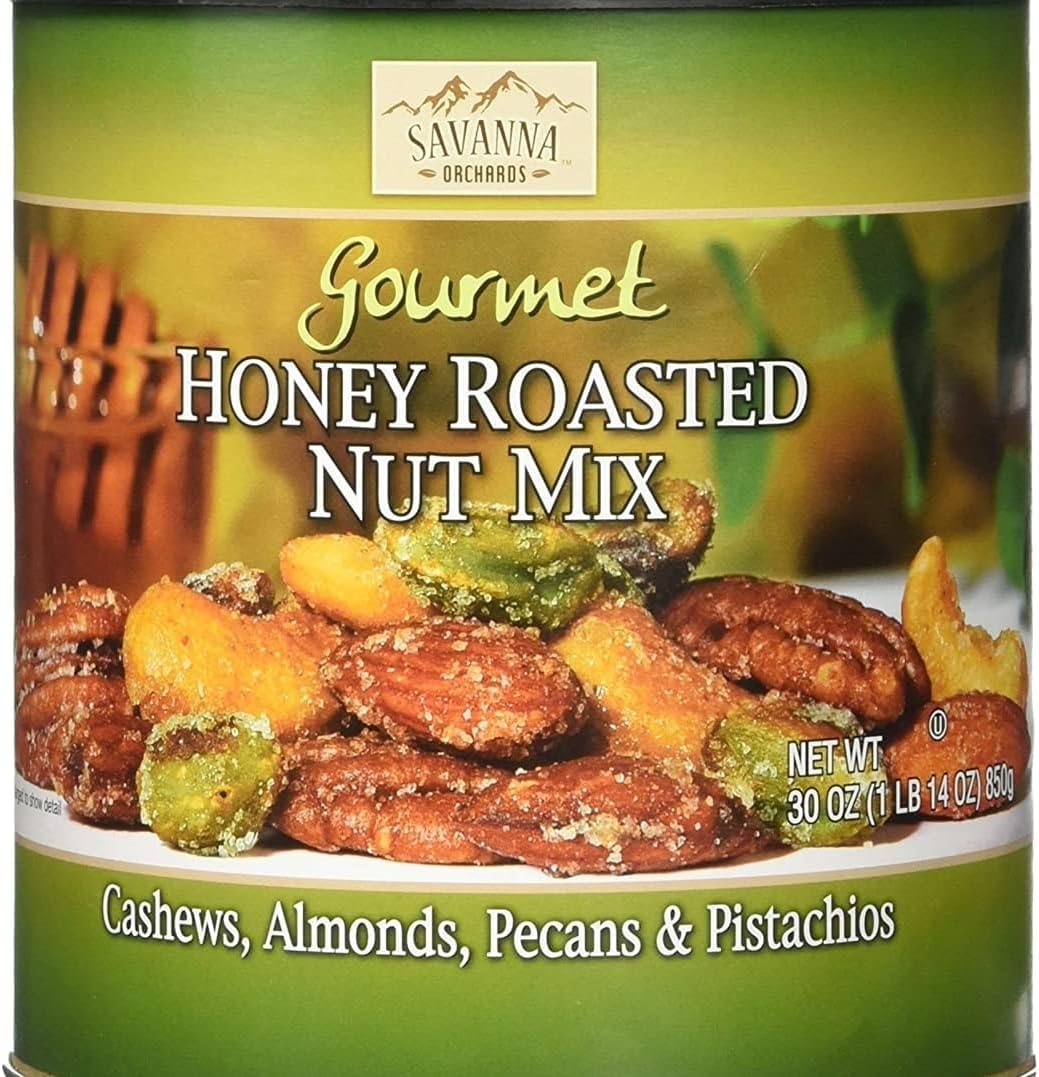 Savanna Orchards Gourmet Honey Roasted Nut Mix - Cashews, Almonds, Pecans and Pistachios (30 oz).