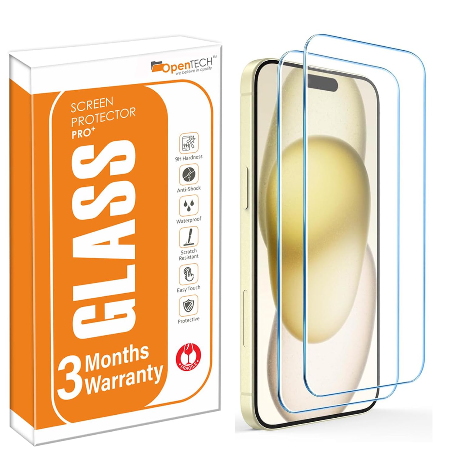 Military-Grade Borderless Tempered Glass for iPhone 17 Pro (Transparent) Case Friendly Full Screen Coverage with Installation Kit, Pack of 2