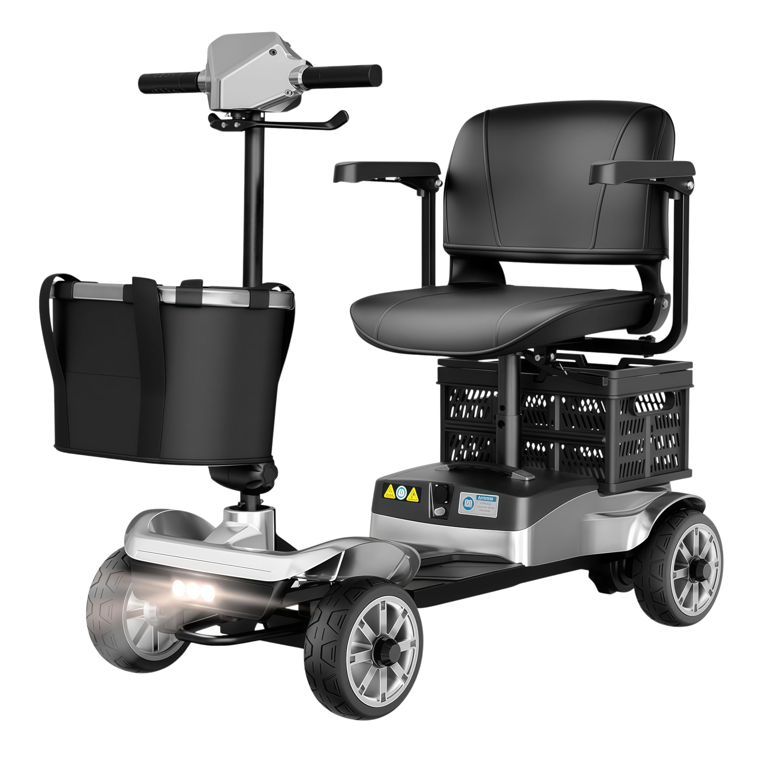 – iCAN X-05 2026 Model Portable Mobility Scooter, 135 Kg Capacity, 13.75 Mile Long Range, Front & Rear Removable Battery, LED Headlight, Removable Basket, Extra Storage, Light Weight, Class 2 (Silver)