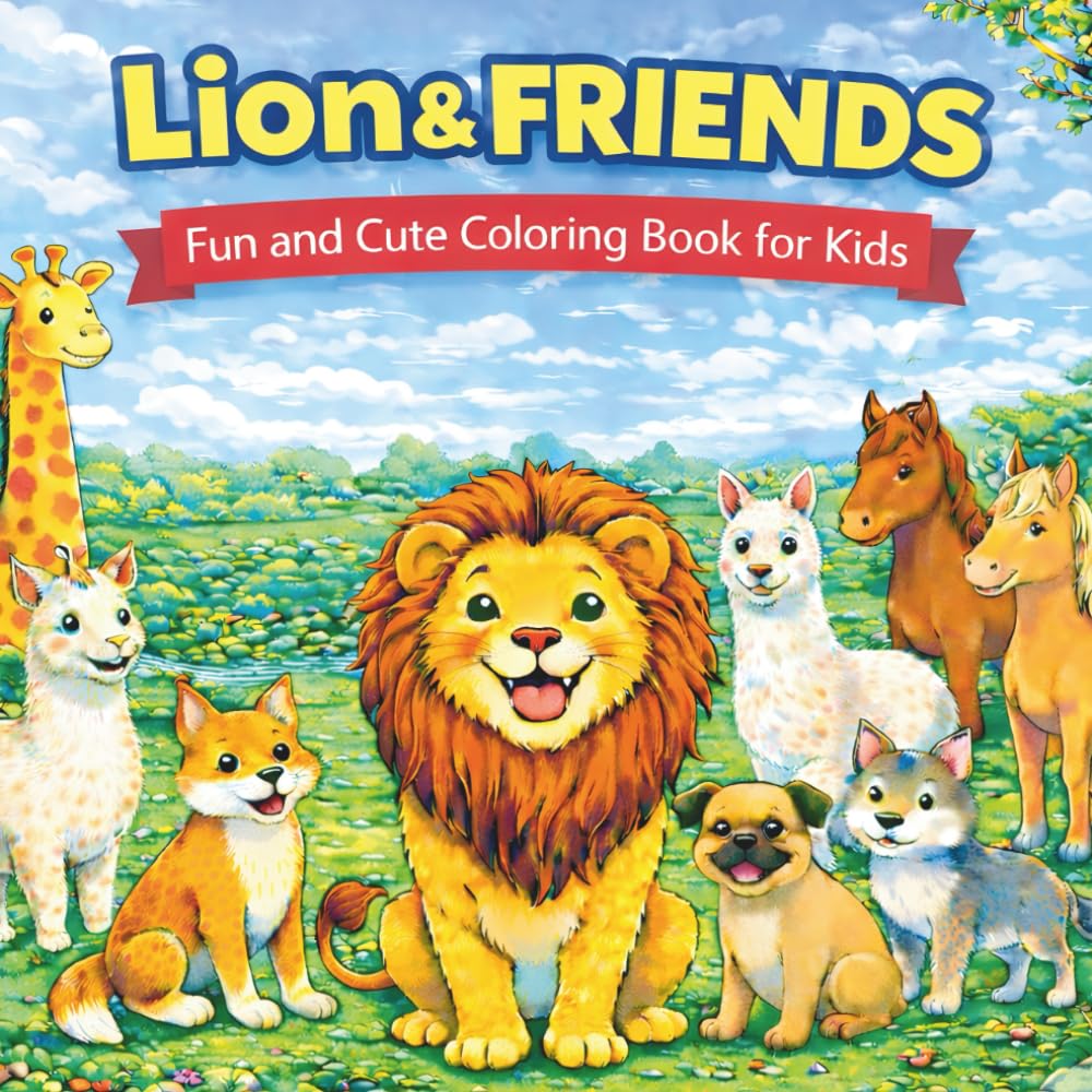 Daily Life Lion & Friends: Simple And Cute Coloring Funny For Kids