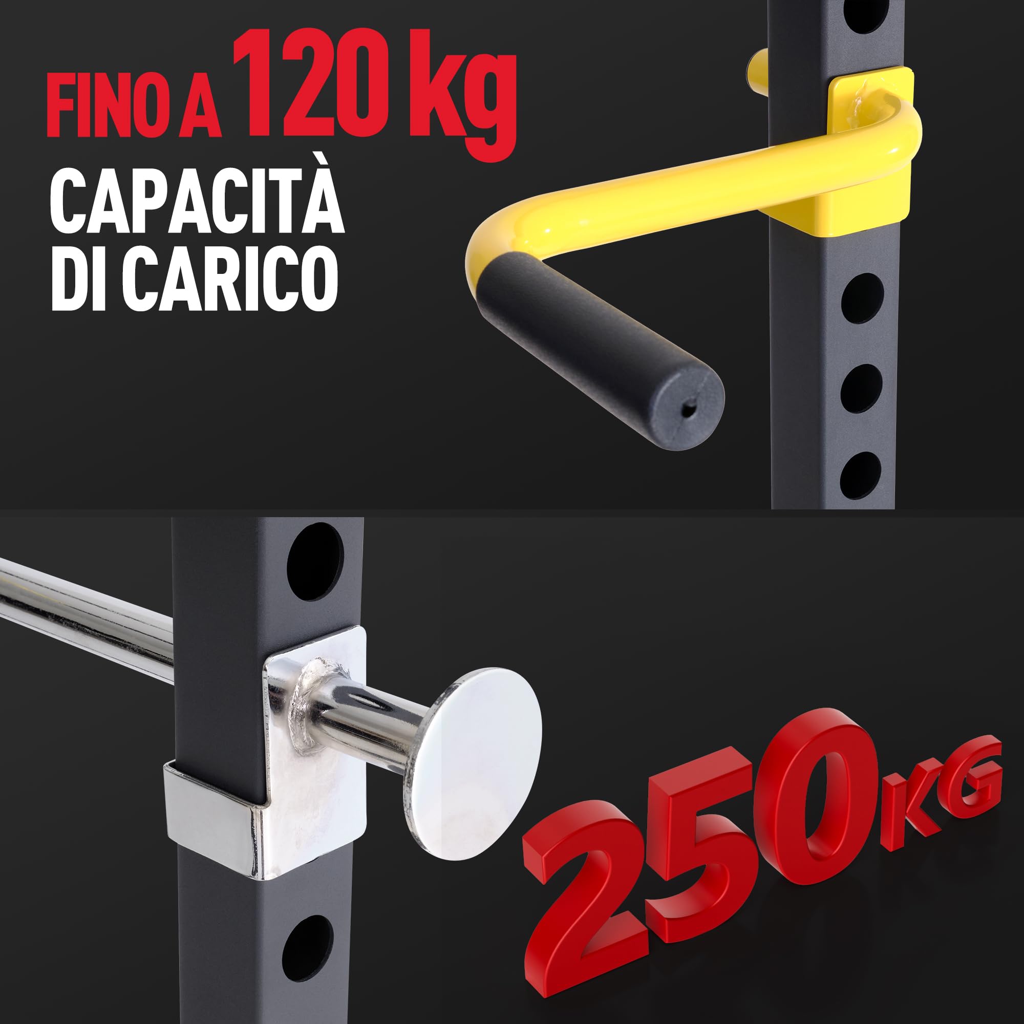 Ultrasport Multifunzione Power Rack, Basic Power Rack, Fitness Rack, per Un Allenamento Efficace di Tutto Il Corpo, Palestra Domestica, Solida Struttura in Acciaio, per Principianti e Professionisti