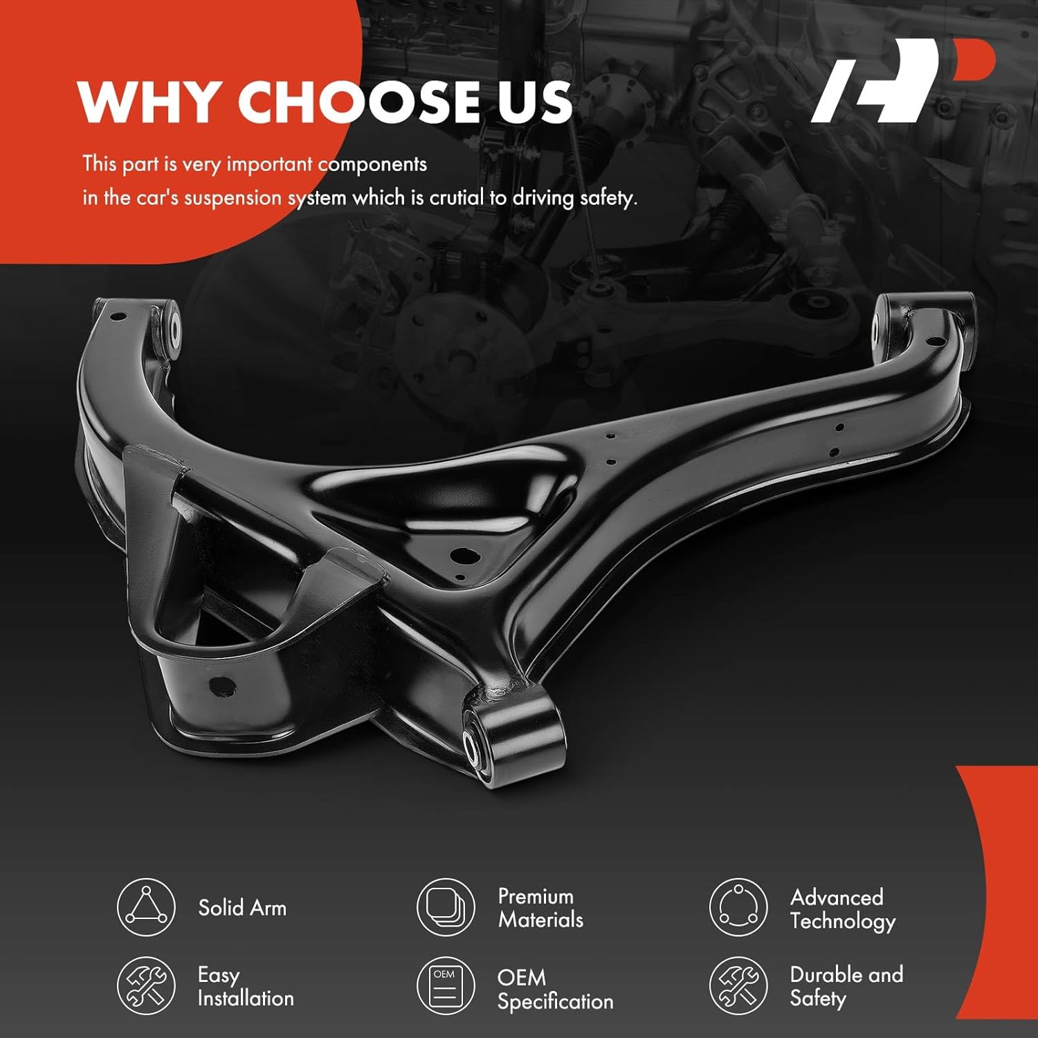 A-Premium Rear Right Lower Control Arm, with Bushing, Compatible with Ford Explorer 2002-2005 & Lincoln Aviator 2003-2005 & Mercury Mountaineer 2002-2005