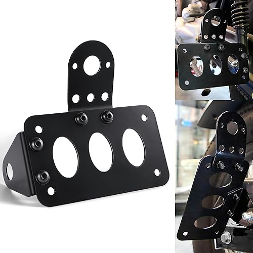 LivTee Motorcycle License Plate Bracket, Side License Plate Mount and Holder, Fits for Harley, Fits for Yamaha, Fits for Honda, Fits Most Bikes and Motorcycles