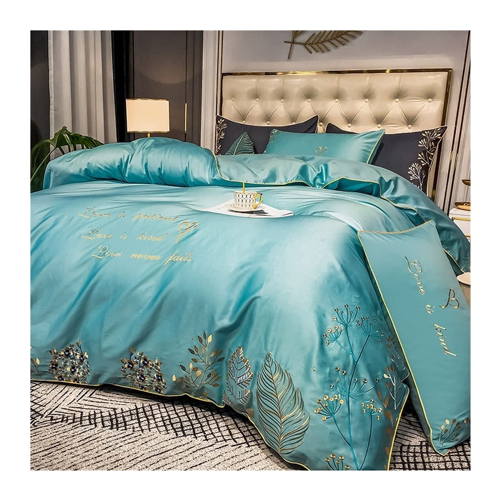 Parure de lit en coton anti-plis douceur satin 60S pour peau sensible