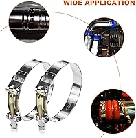 Vista 13 de 14 abrazaderas de manguera de perno en T de 7 tamaños, abrazadera de acero inoxidable 304 Turbo Intercooler de admisión, rango de trabajo