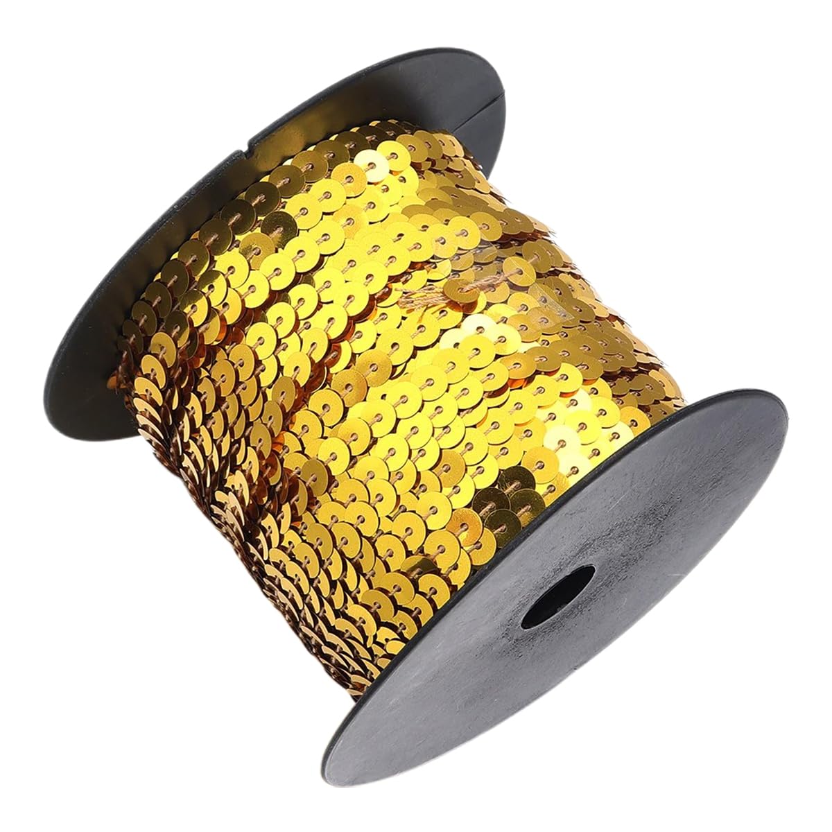 Ruban de paillettes plates de 6 mm doré en rouleau de 91m pour loisirs créatifs