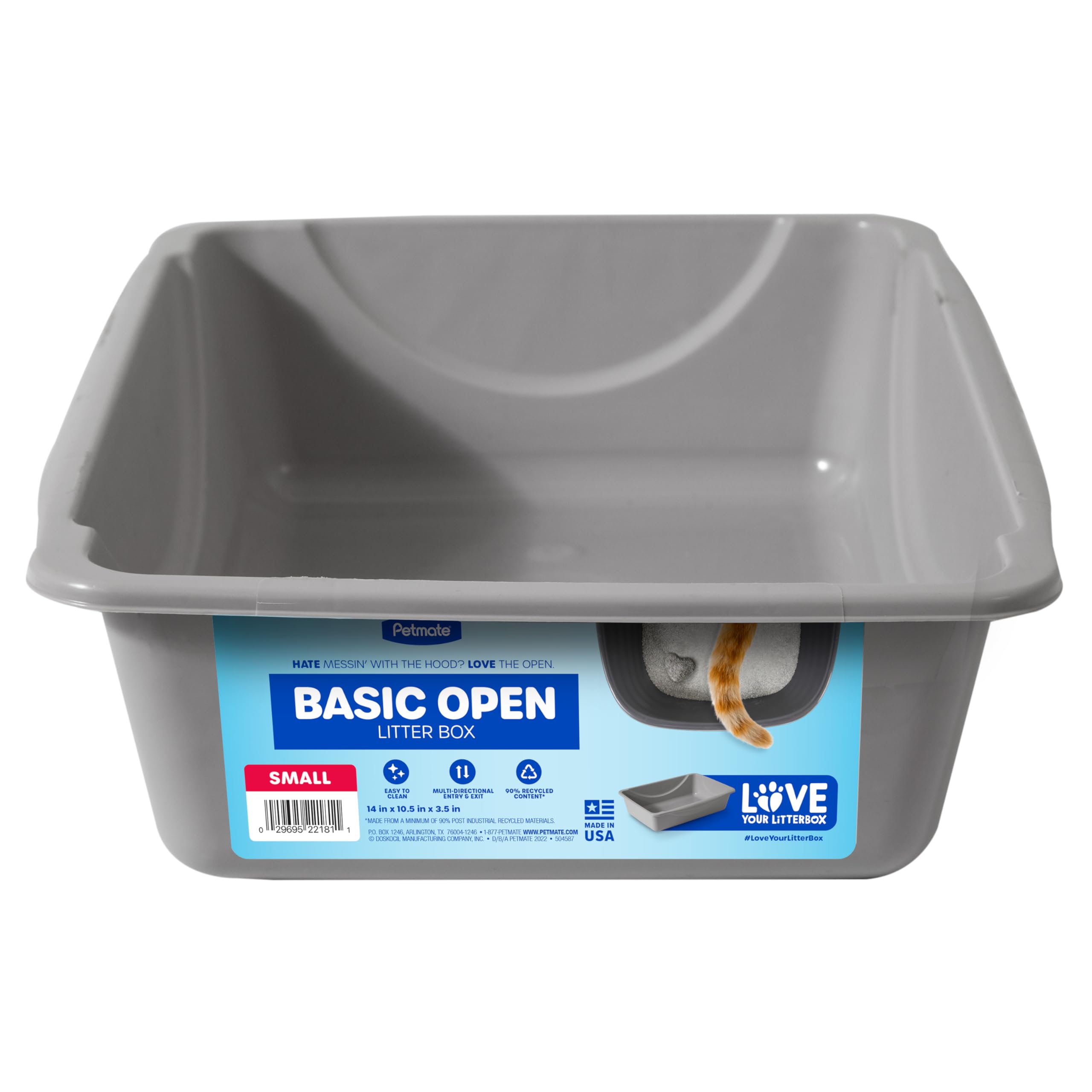Petmate Litter Pan, Blue/Gray, Small, Made in USA