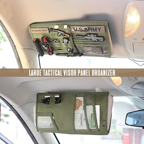 Miniatura 6 de WYNEX - Equipo organizador para transportar carga, ligero y modular, cubierta táctica para visor de automóvil, compatible con correas, con bolsa de
