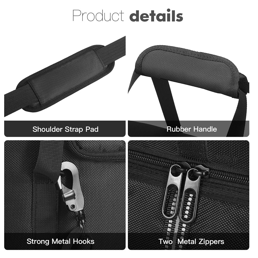 Bolsa portátil impermeable para Ecoflow Delta 3 Plus/generador solar Delta 2, Black, 11.81x7.48x3.94inch