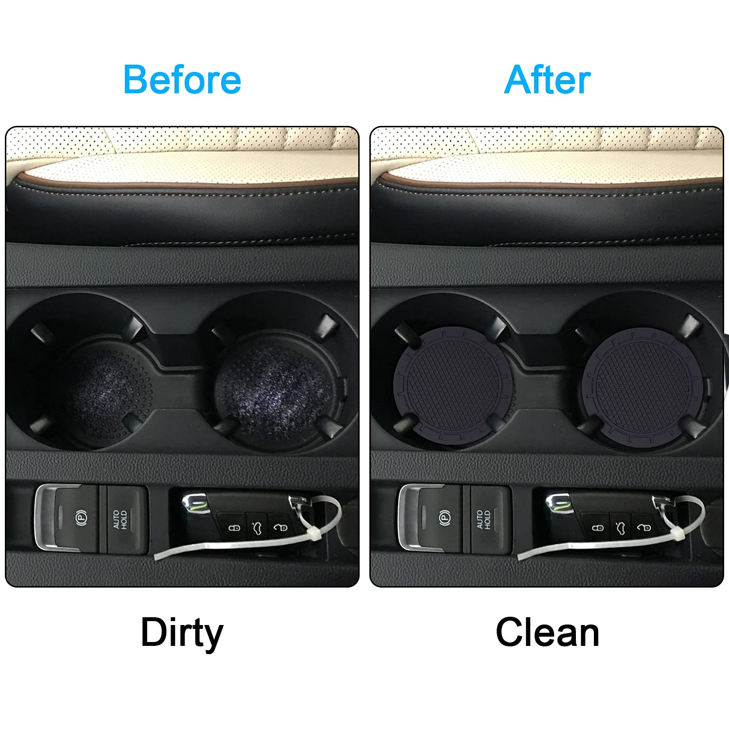 Sottobicchieri Auto Wisdompro 4Pcs - Universali Antiscivolo 7cm Diametro Rosa - Foto 7