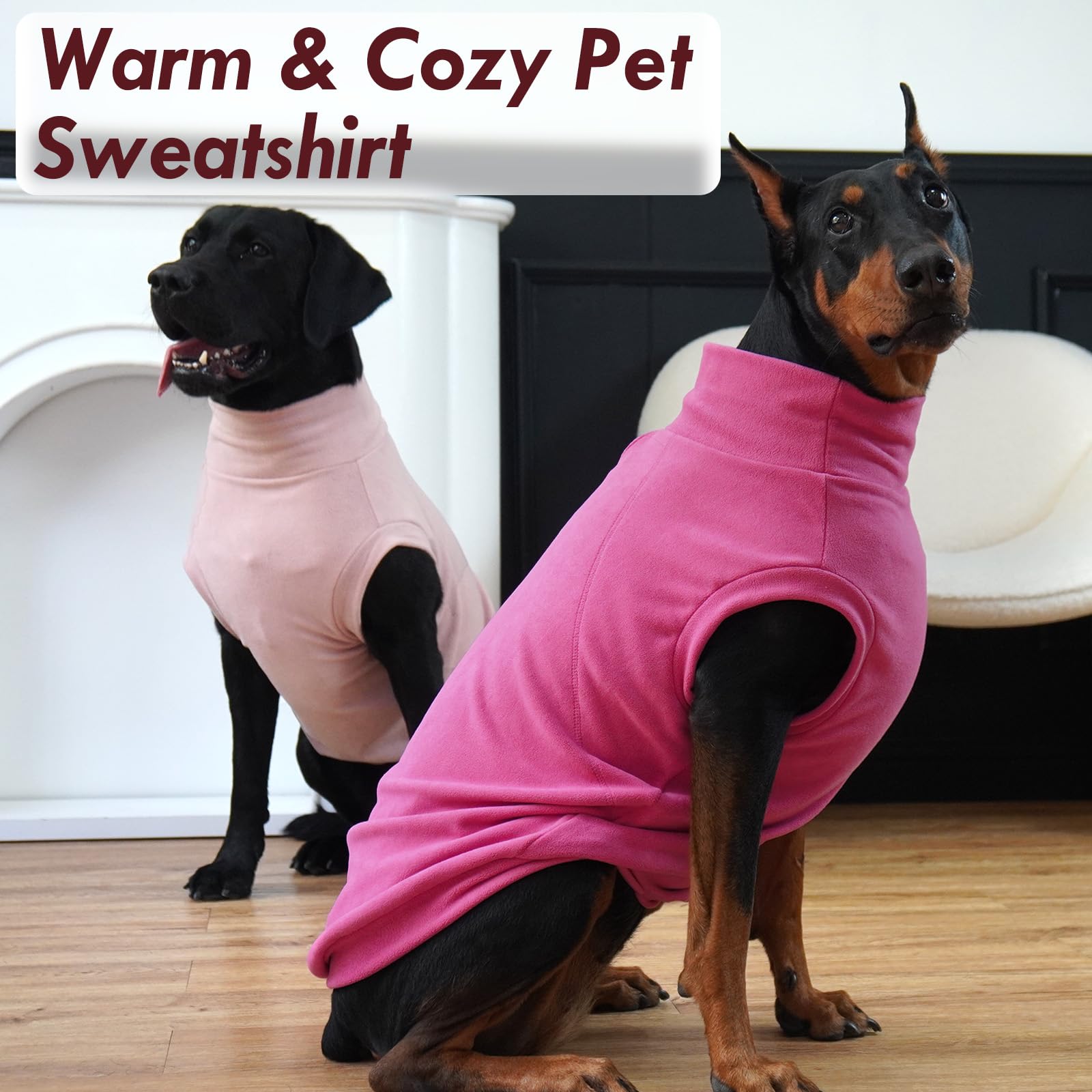 Hundepullover, Winter-Fleece-Sweatshirt, dehnbare Weste, Pullover für Hunde, Kleidung, warmer Haustier-Pyjama, Weihnachten, für Meidum und große Hunde, 2 Stück
