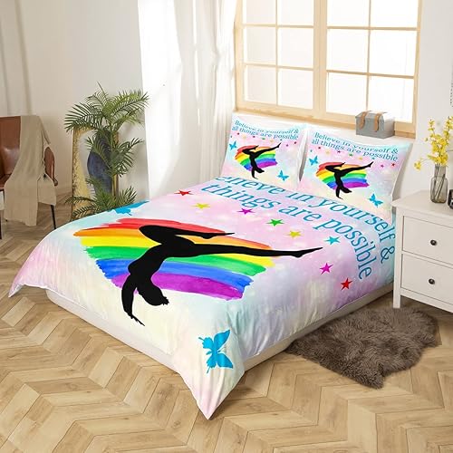 Miniatura 10 de Juego de funda de edredón femenina de tacones altos, tamaño Queen, juego de ropa de cama romántica de mariposa de 3 piezas para decoración de