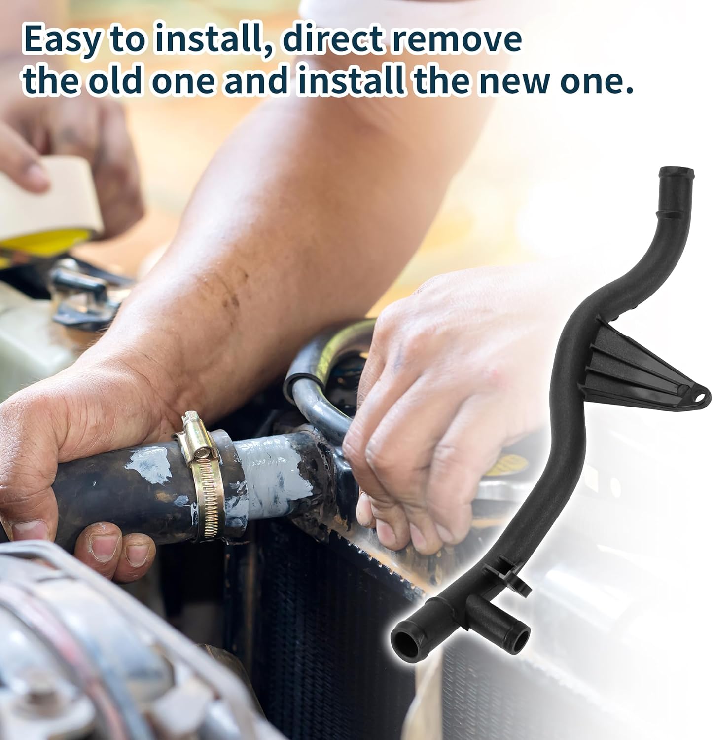 Engine Cooling Water Line for Audi A3 Quattro 2015-2020 Good Sealing No.5Q0121070BR/5Q0121070AB Right Radiator Coolant Hose Black 1 Pcs
