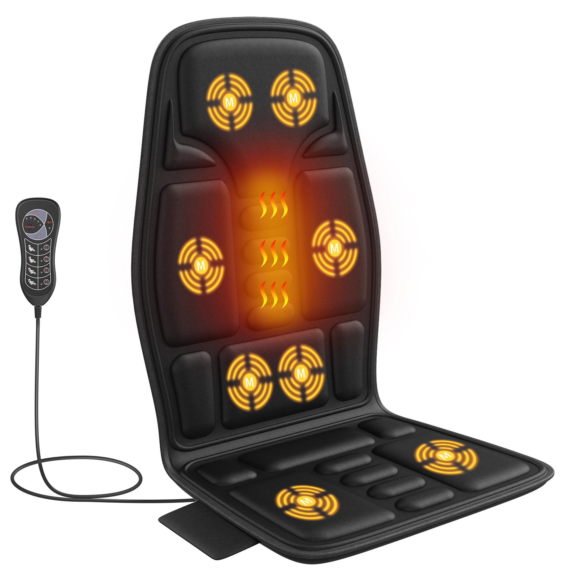 Vibration Back Massager for Chair with Heat, Chair Massager Pad with 8  Vibration, Seat Cushion for Seniors, Office Workers & Family, Fatigue &  Pain Relief in Office, Home & Travel : Amazon.co.uk: