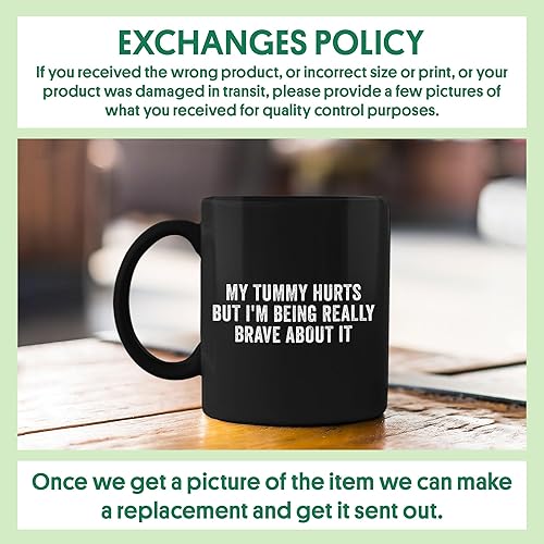 Miniatura 2 de My Tummy Hurts But I'm Being Really Brave About It - Taza de café negra de 11 onzas