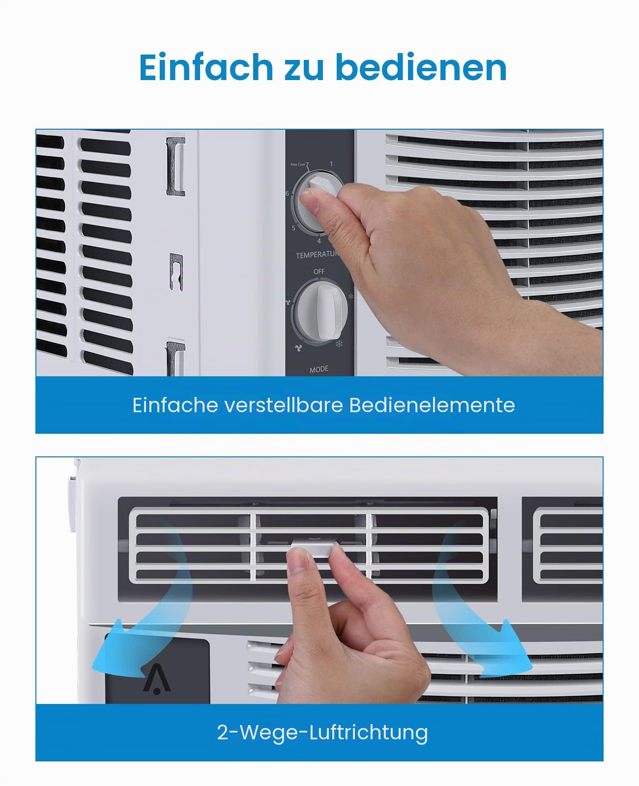 Smart 6000 BTU Fenster-Klimaanlage mit WLAN, AC-Einheit für Fenster mit Fernbedienung und App, Timer-Funktion und einfache Installation Kit für Räume bis 350