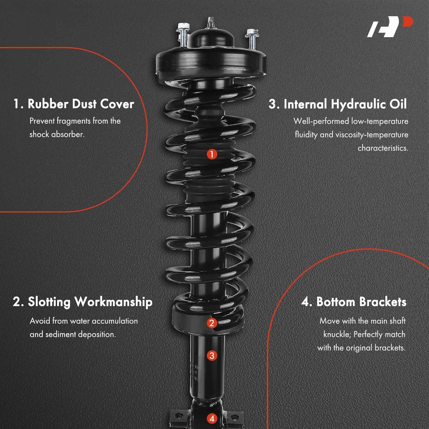 A-Premium Front Struts Compatible with Ford F-150 [RWD] 2015-2020, Crew/Extended Cab Pickup - 2x Replacement Suspension Complete Strut Assembly Shock with Coil Spring