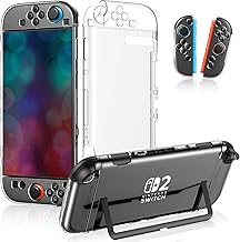 GUAGUA Nintendo Switch 2 対応カバー クリア ケース PC 分体式設計 着脱簡単 Switch 2本体とJoyConに対応 滑り止め 黄ばみなし 超薄 軽量 超耐衝撃 指紋防止 傷防止 防塵 全面保護 ドック対応設計Switch 2 (2025) 対応(クリア)