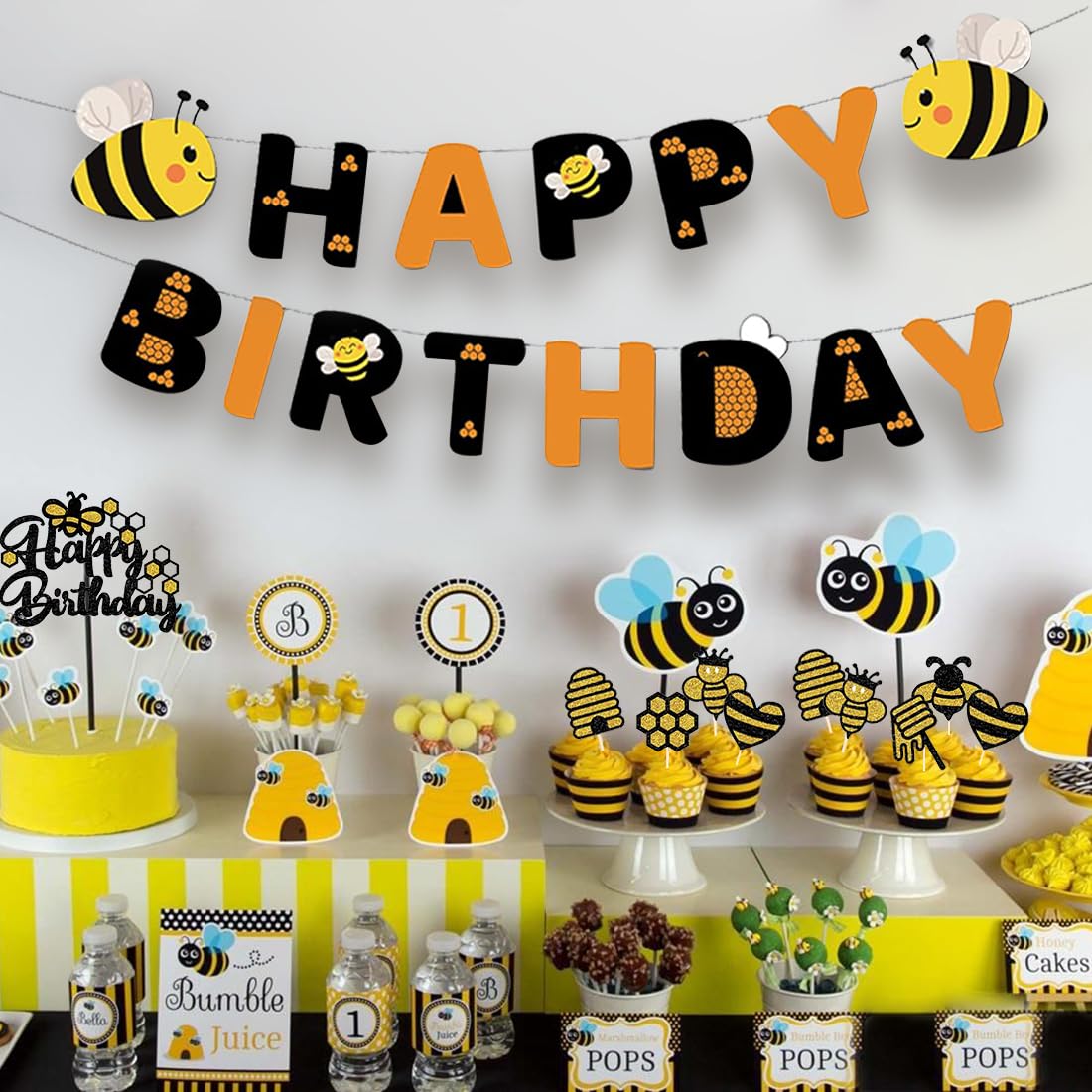 ZERODECO Décorations Arc-en-ciel, Toile De Fond à Franges Multicolores Et Bannière Happy Birthday – Boules En Nid D'abeille, Pompons, Ballons En Aluminium Pour Enfants Et Bébés – Célébration De Fête