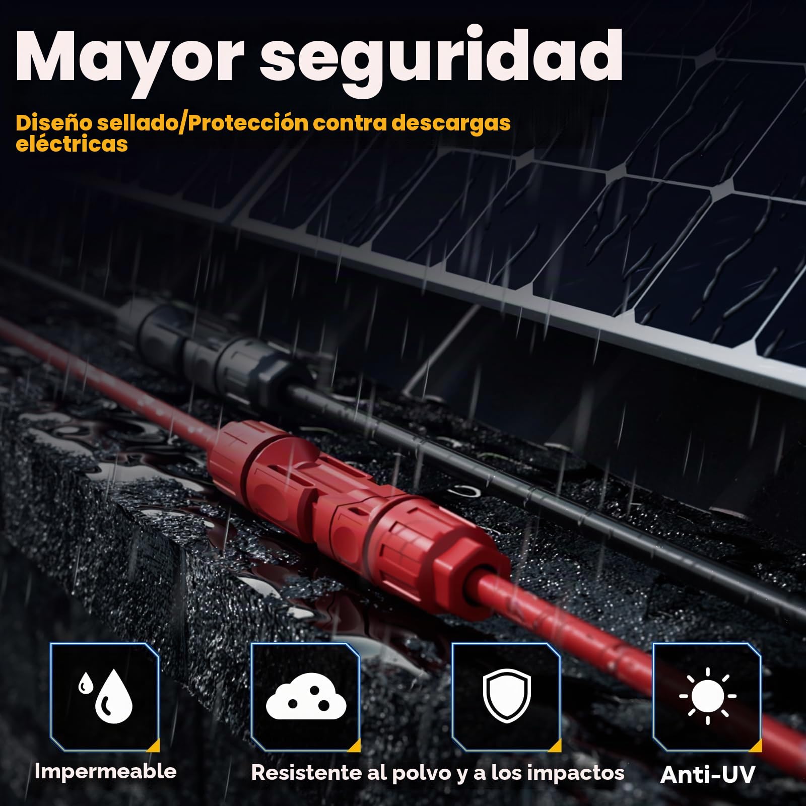 DXCRIMP Juego de Herramientas de Crimpado Solar GF-10Z Para Cable de 2,5/4/6 mm², Módulo Fotovoltaico Con Pelacables, Enchufe, Llave y Caja de Herramientas