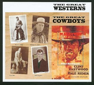 The Great Cowboys, Clint Eastwood, Will Rogers, Bronco Billy Stamp 1825