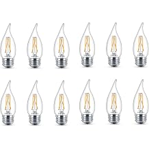 PHILIPS LED Clear Dimmable, Warm Glow Effect BA11 Light Bulb - Pack of 12 - EyeComfort Flicker Free - 6.6W=75W - 600 Lumen - Soft White 2700K - E26 Base - Indoor - Title 20