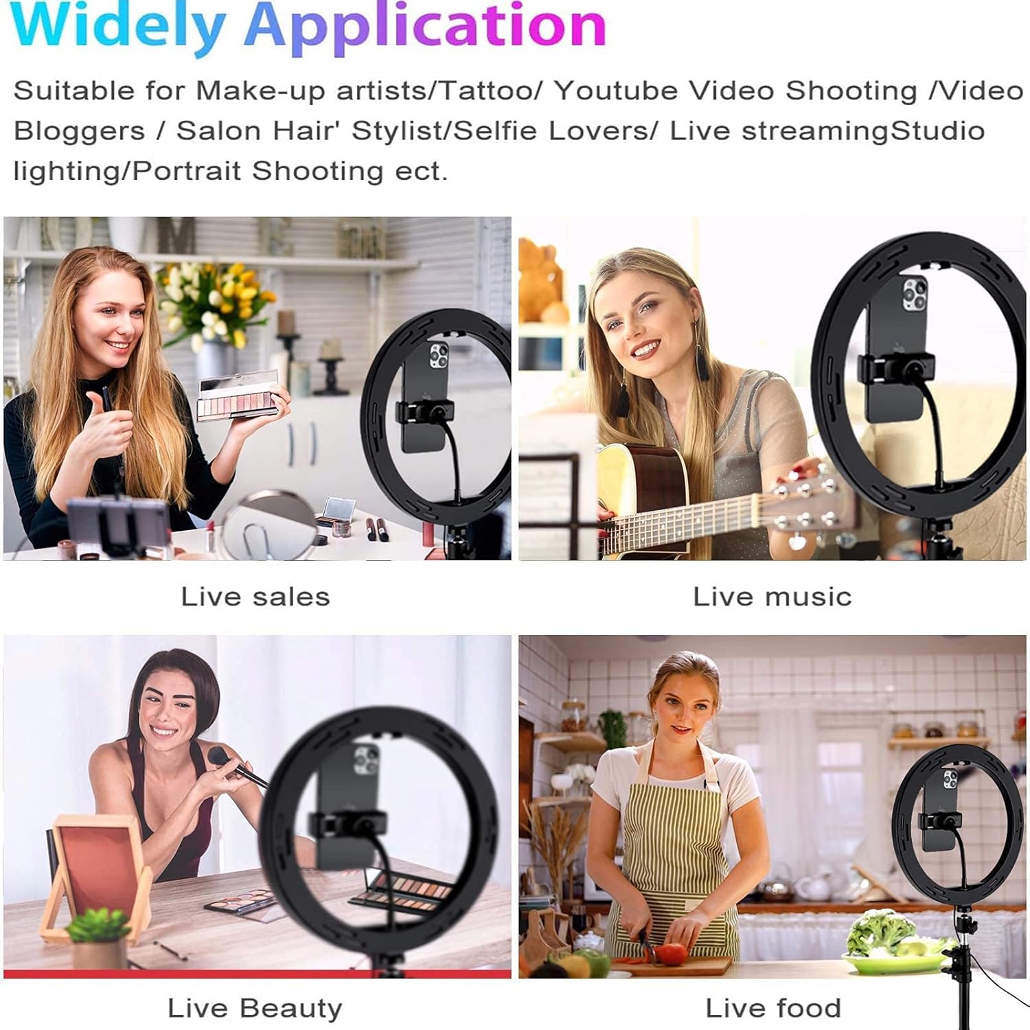 Suреr Brаndѕ Letyet 10“ RGB Selfie Ring Light with Tripod Stand and Phone Holder, for Live Stream/Makeup, 29 RGB Color Dimmable Camera Ring Lights for YouTube Videos and TikTok, Compatible with iPhone and iPad Uр Tо 50% оƒƒ Letyet 10“ RGB Selfie Ring Light with Tripod Stand and Phone Holder, for Live Stream/Makeup, 29 RGB Color Dimmable Camera Ring Lights for YouTube Videos and TikTok, Compatible with iPhone and iPad