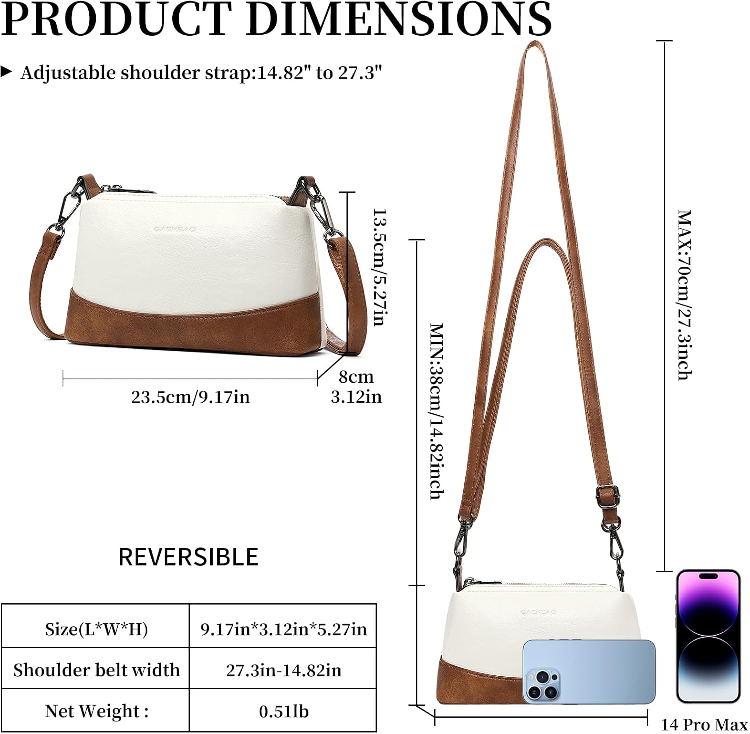 GAEKEAO Crossbody Bags for Women Small Cross Body Bag Genuine Leather Camera Bag Purse with Adjustable Strap - Image 4