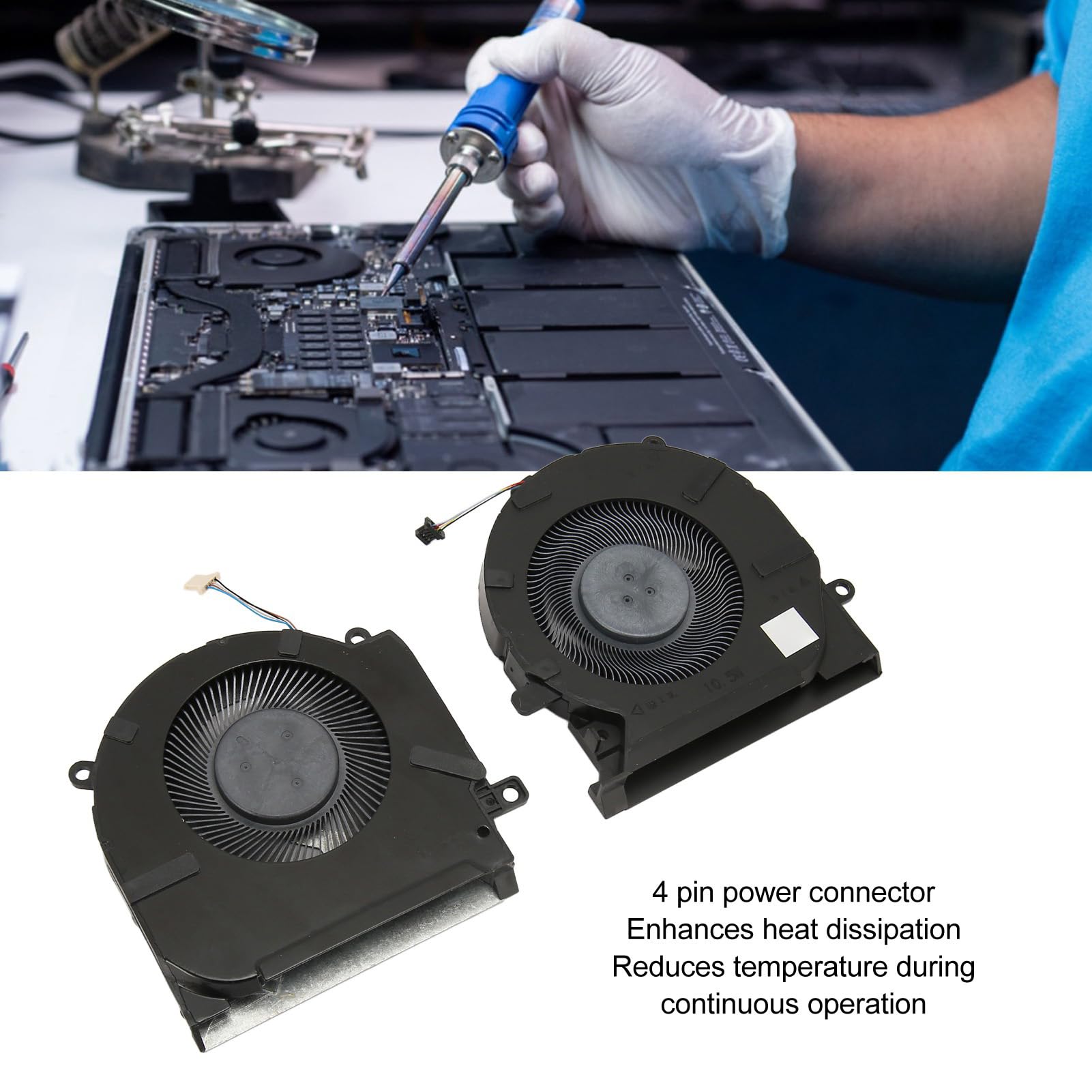 Ventilador de refrigeración de CPU para portátil HP OMEN 15 EK 15 EK0005LA 15 EK0013DX L98737 001 CPU GPU, ventilador de refrigeración portátil de 4 pines, pequeño y ligero (CPU y ventilador de