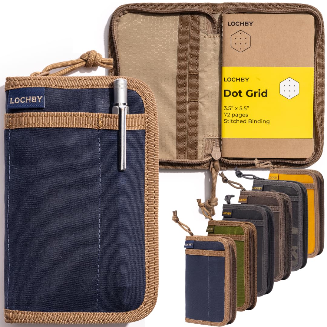 LOCHBY Pocket Journal | Tomoe River 3.5" x 5.5" Notebook | Waxed Canvas | Ideal for Travelers & Daily Use, Fits Field Notes, Moleskine Cahier