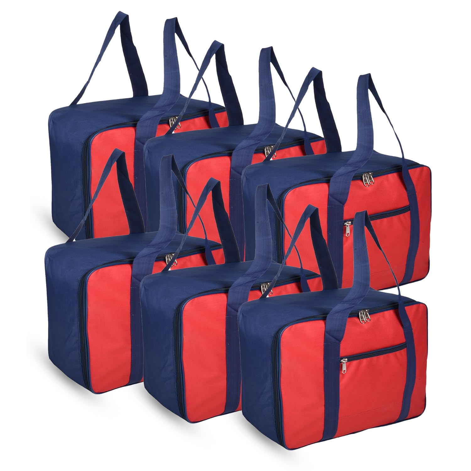 Kuber Industries Sac de rangement | Sac de rangement pour vêtements | Sac de rangement sous le lit | Sac de rangement à fermeture éclair | Organisateur de garde-robe avec poignée | Grand | Lot de 6 |