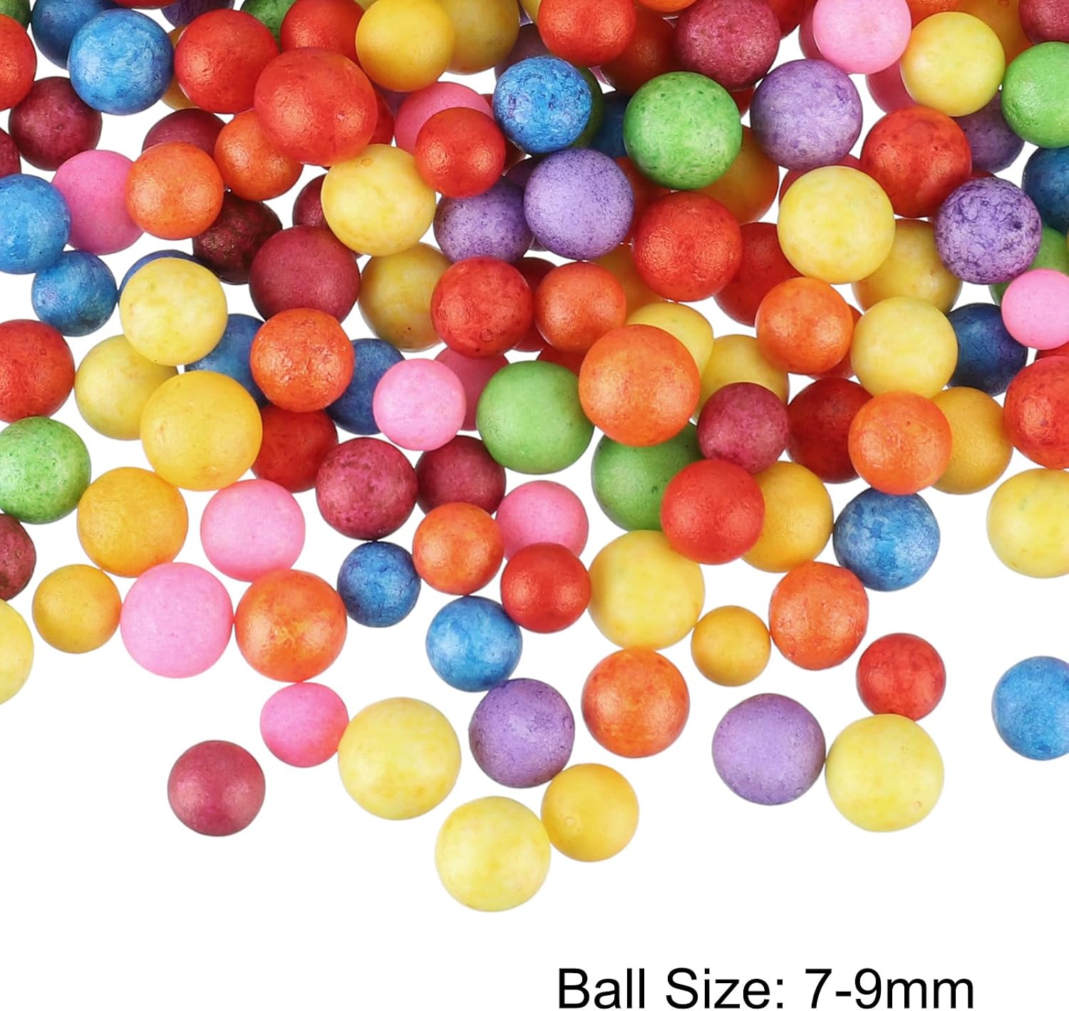 MECCANIXITY Foam Beads Foam Balls 7-9mm for Wedding and Party Decorations, Tiny Packing Balls, Arts DIY Crafts Supplies (Multicolored,1 Pack Approx 1500pcs)