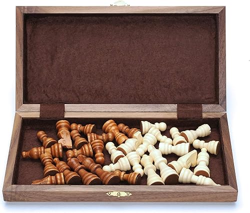 Miniatura 8 de Piezas de ajedrez plegable de madera con bordes biselados,11.5 pulgadas, tablero de nogal
