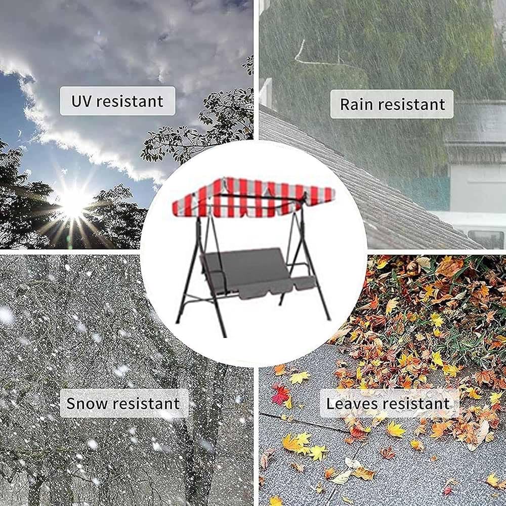 Toile De Rechange pour Balancelle De Porche Toit De Balancelle De Jardin Exterieur À 3 Places Universelle Toit De Balançoire pour Balancelle(Dark Green,249x185cm/98x73in)