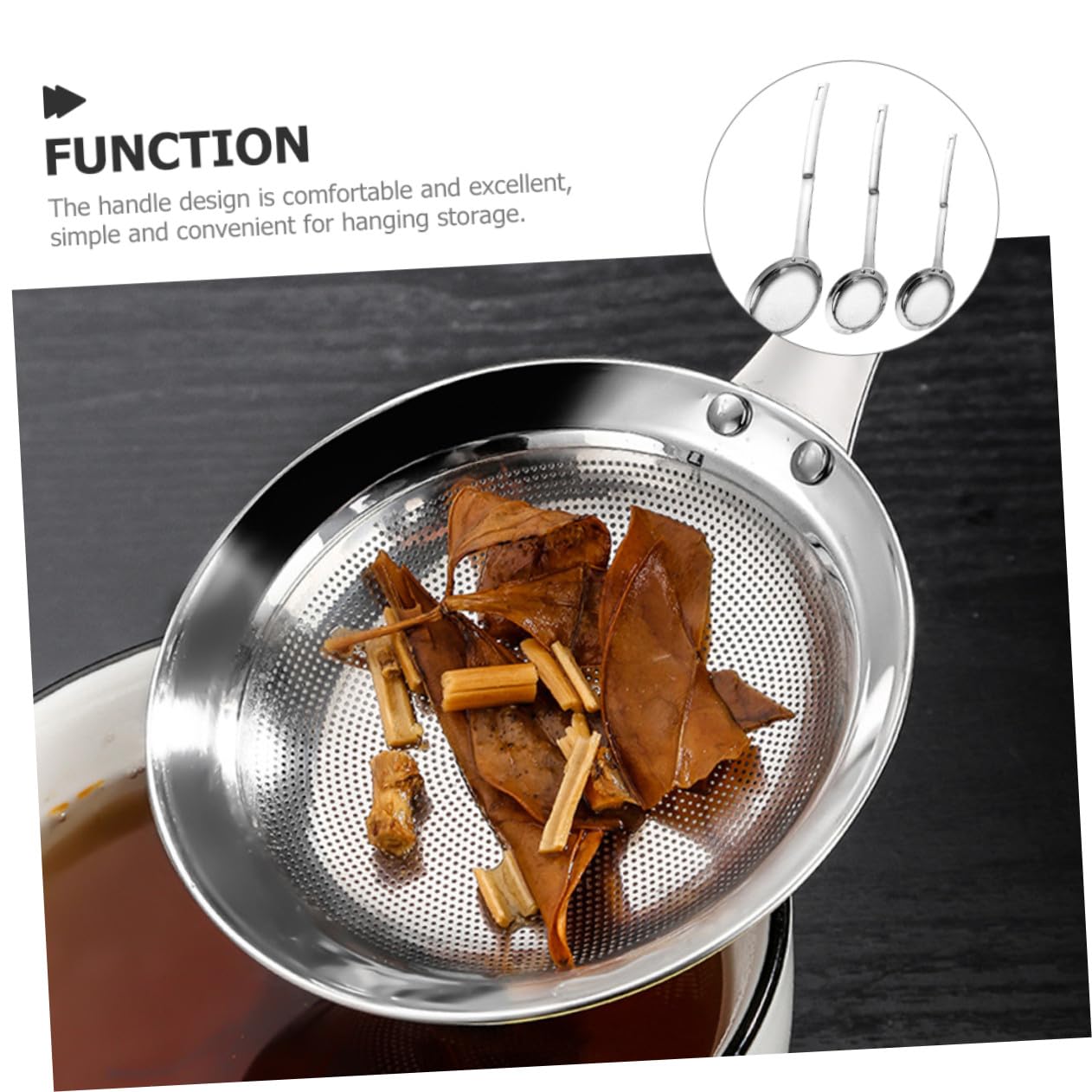 Feinmaschiges Edelstahlsieb für Küche und Backen, Silber