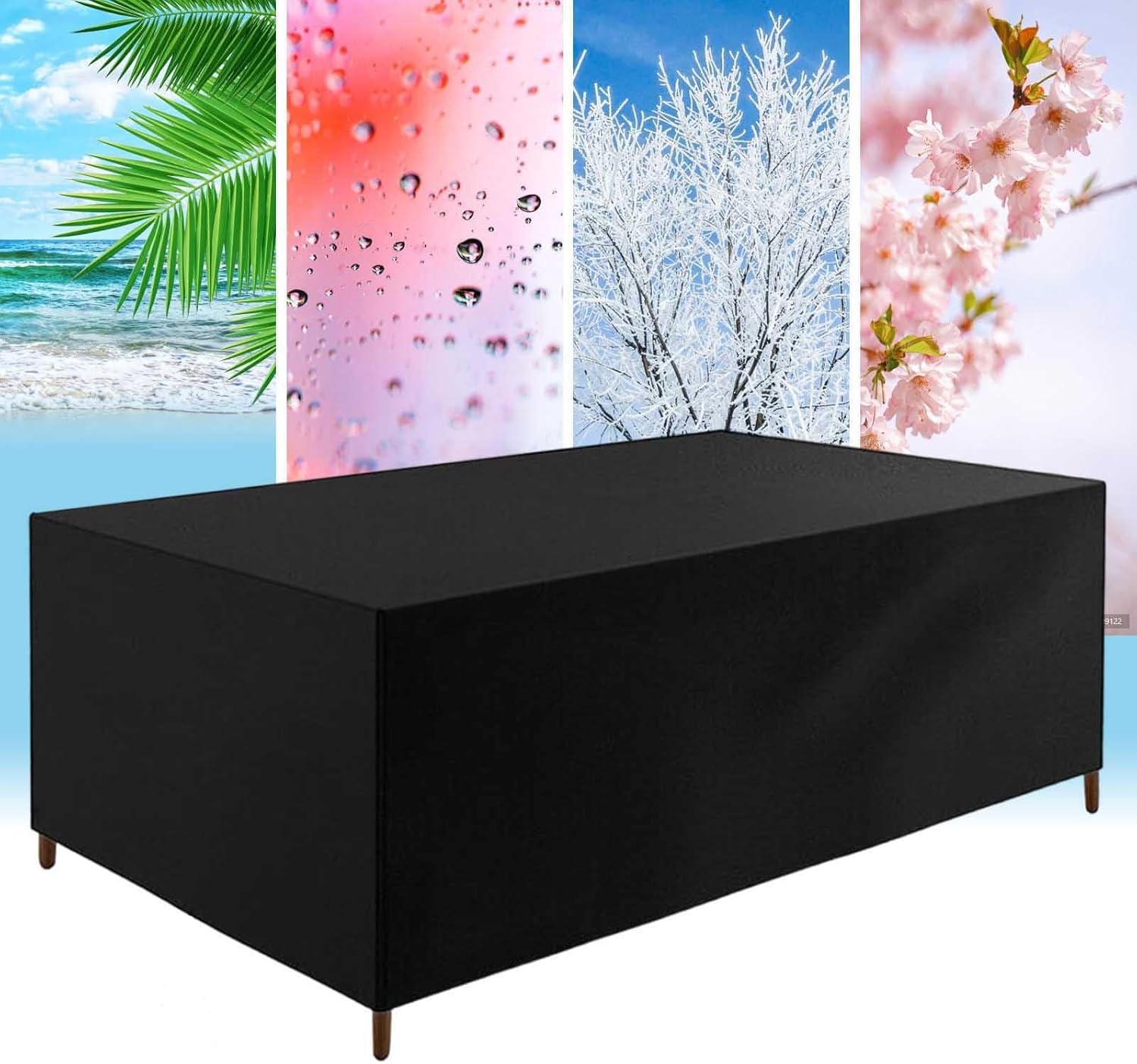 HNKDKJ 100 x 100 x 70 cm/LxBxH hoes voor tuinmeubelen, waterdichte tuintafel en stoelen, 420D Oxford-stof stofdicht, anti-UV, rotan tuinmeubelen HNKDKJ 100 x 100 x 70 cm/LxBxH hoes voor tuinmeubelen, waterdichte tuintafel en stoelen, 420D Oxford-stof stofdicht, anti-UV, rotan tuinmeubelen