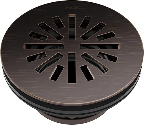 Miniatura 6 de Delta Faucet Desagüe redondo de 4 pulgadas de níquel cepillado, kit de drenaje de ducha, drenaje de ducha redondo, drenaje de ducha cromado, drenaje