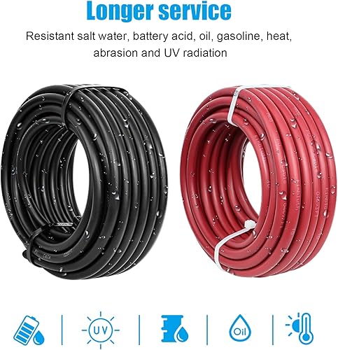 Miniatura 4 de Kimbluth Cable solar de 10 AWG de 50 pies rojo y 50 pies, cable de cobre estañado negro, calibre 10, cable de cobre libre de oxígeno OFC para panel