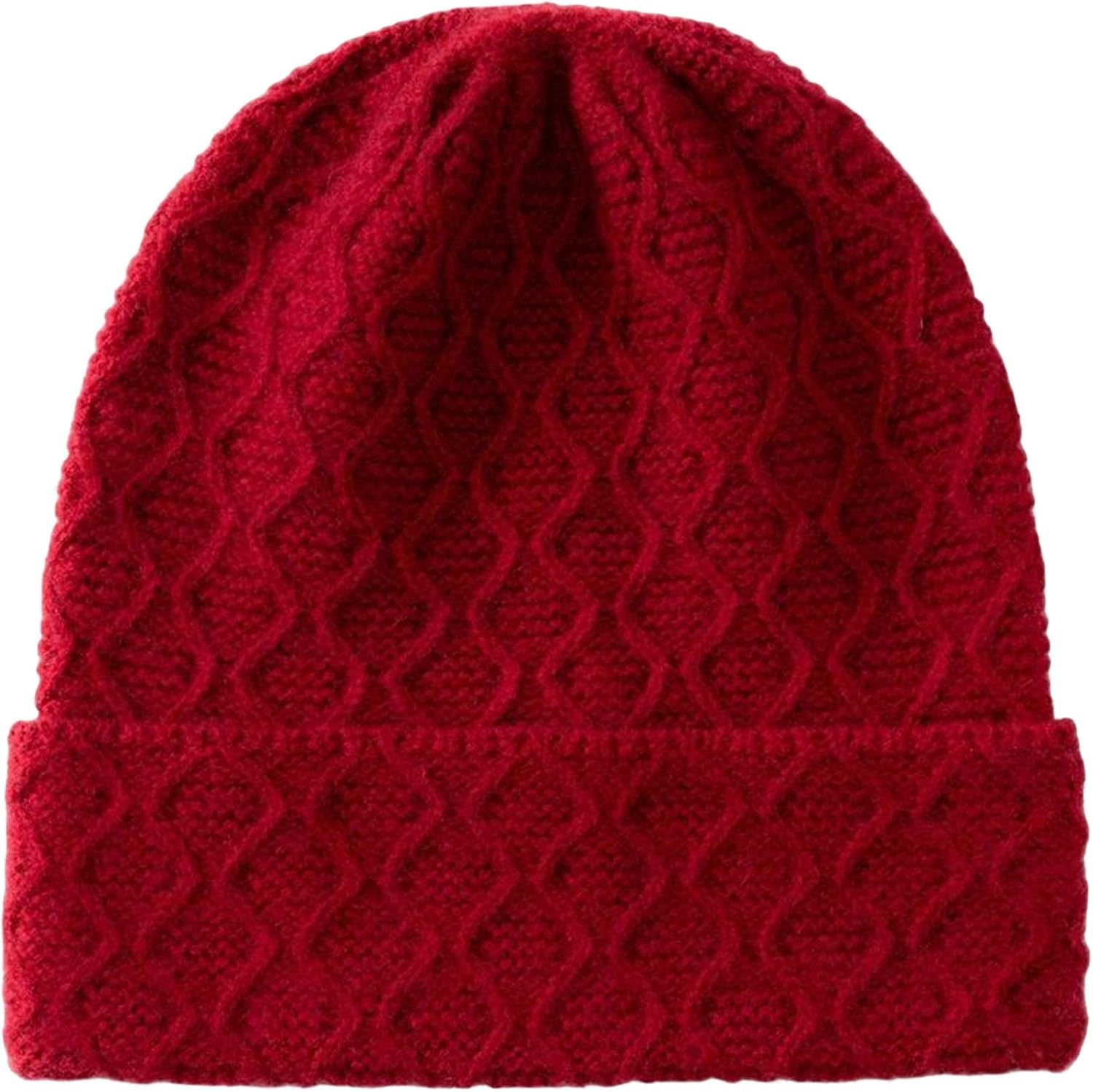Women's Casual Chunky Cable Knit Beanie Hat, Outdoor Fall Winter Cold Weather Stretchy Skull Cap for Thin Hair