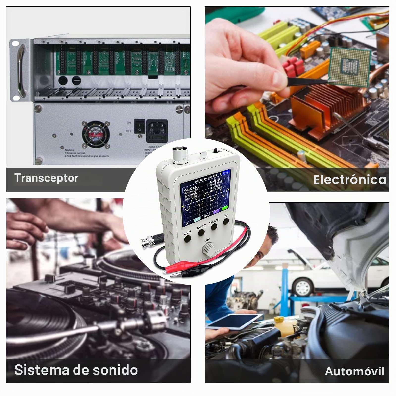 Kit de osciloscopio digital TFT Shell de 2,4" con cable BNC Clip para eliminar sonda Open Source SMD y cañones (montado a máquina)