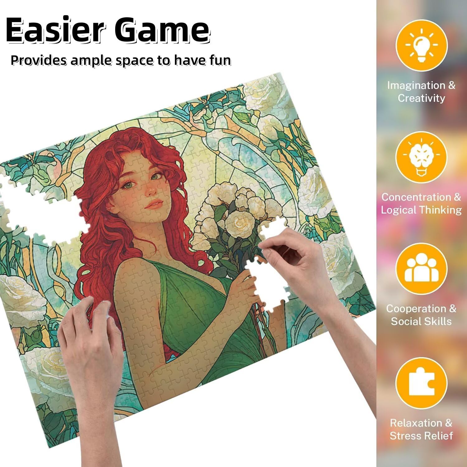 Jigsaw Puzzle, 1000 Pezzi Puzzle Classici, Rosa Puzzle Rilassamento Intelligence, Mpossibile Difficile Puzzle Impegnativo per Adulti Puzzle Gioco Familiare, Regalo per Amore Amico Donnafr0-589