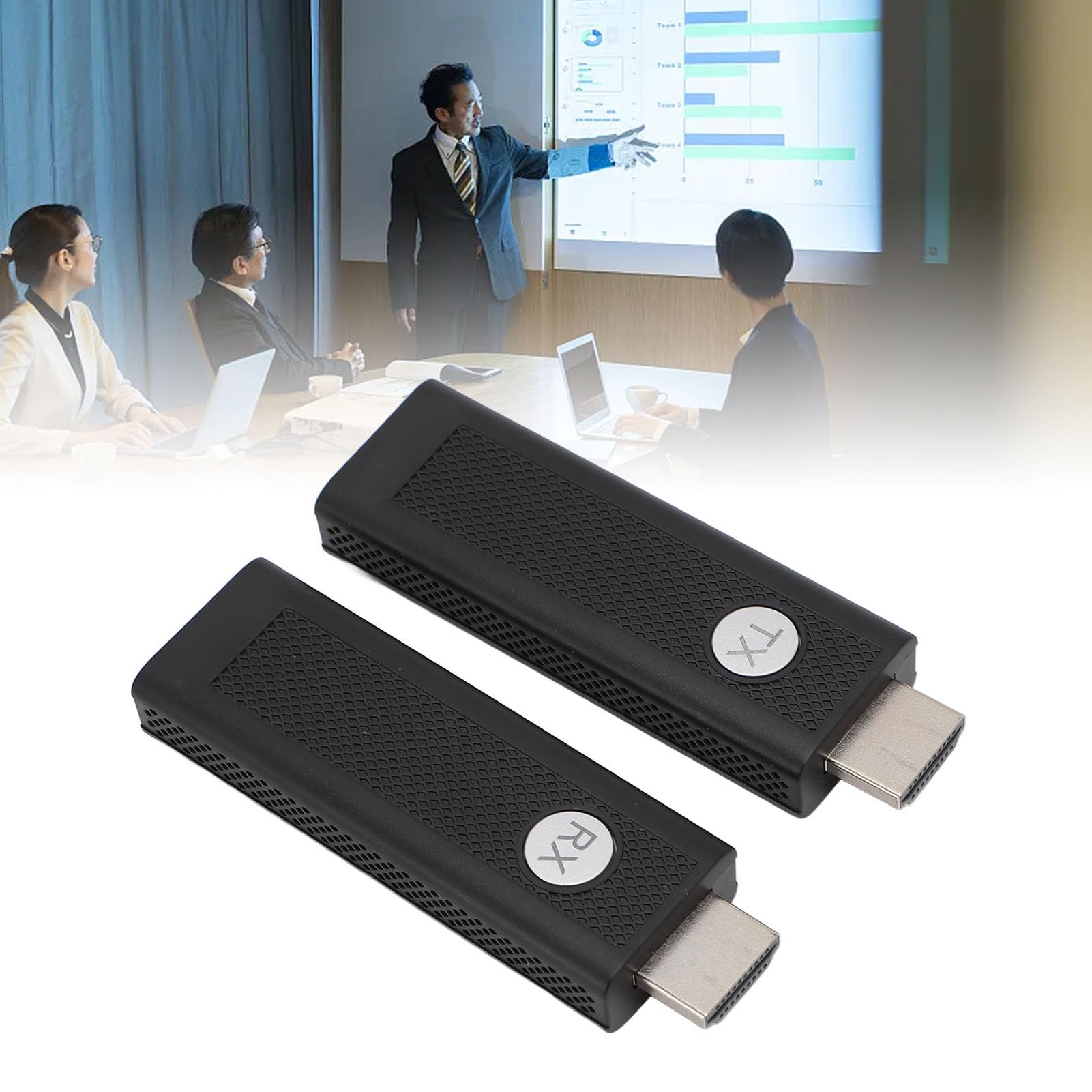 Denash Ricevitore Trasmettitore Proiettore Wireless, Trasmissione Video Ultra Stabile per Terminali con Display a Grande Schermo, Portata 1080P 164 Piedi, Bassa Latenza, Plug and Play