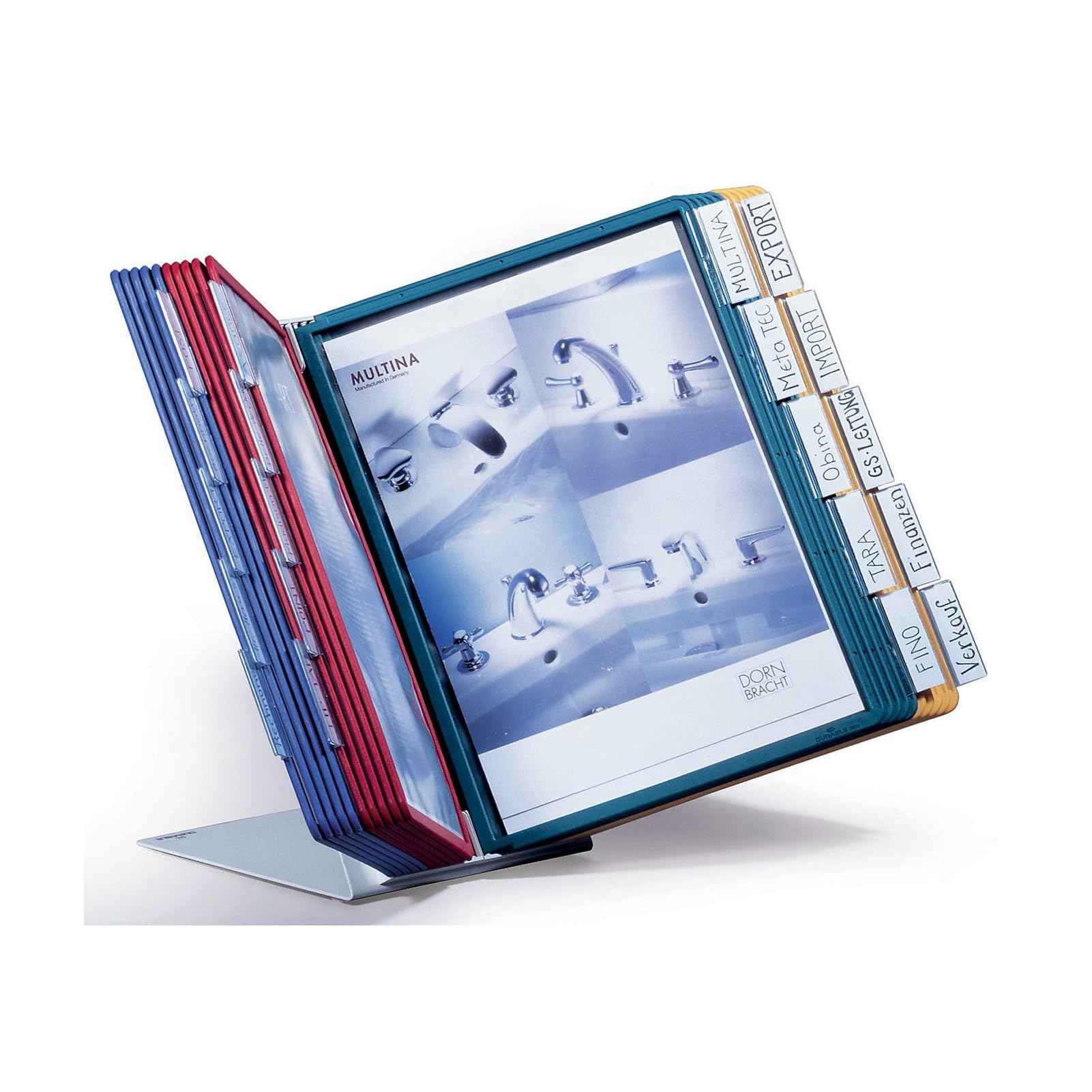 OOPDNEGAK Durable Desktop Reference System, Desktop Flip Display Folder, 10 Double-Sided Panels, File Organizer For Desk, Desk Clamp Reference Organizer, Catalog Display Rack
