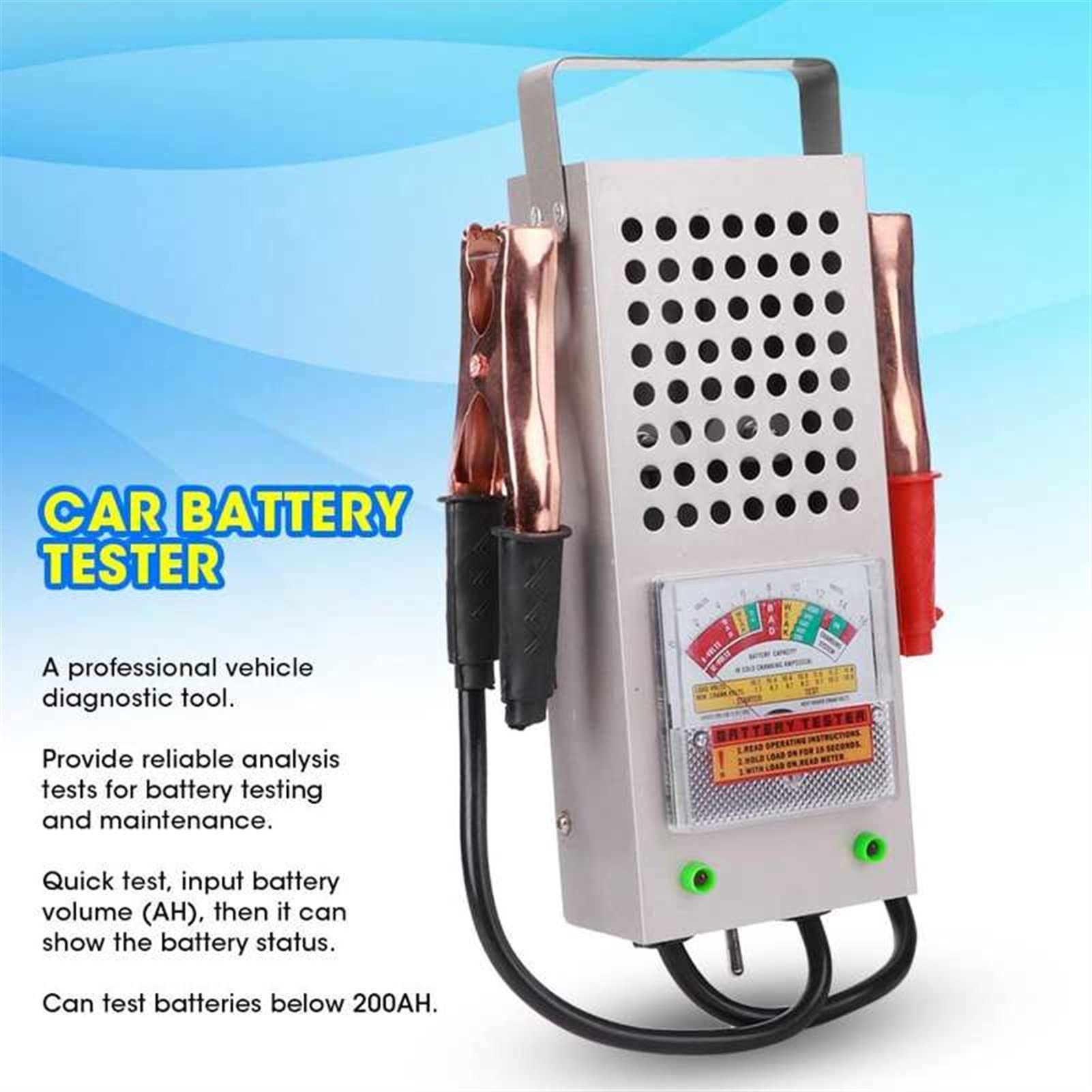 Batterietester, 12V Auto-Batterie-Tester Automotive Load Analyzer 20 0ah. Eisenladungssystem Testwerkzeug
