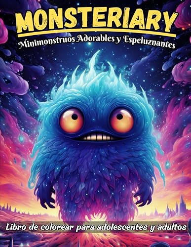 Monsteriary: Un Libro de Colorear sobre Adorables y Espeluznantes Minimonstruos para Adolescentes y Adultos: 50 Páginas de Colorear Ideales para ... y Reducir el Uso de Dispositivos Electrónicos