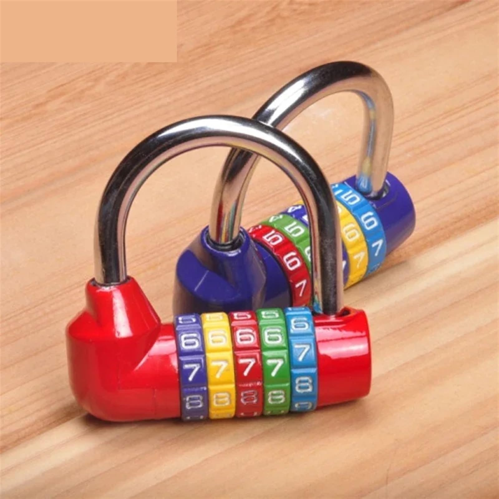 Candado de combinación rojo, candado de código de 5 letras for armario, Maleta, equipaje, casillero for bicicleta, 1 Uds.(Red)