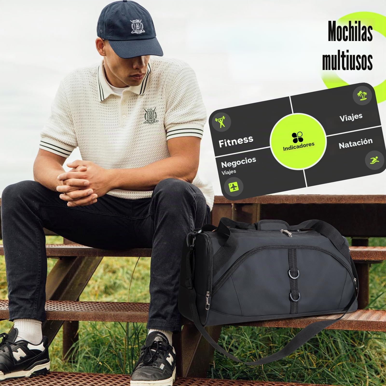 Bolsa de Deporte Gimnasio Viaje con Compartimento